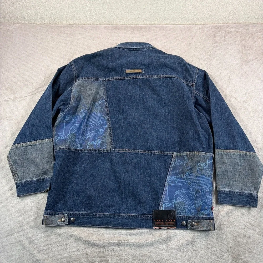 Vintage‎ Y2K Phat Farm Denim Baggy Hip Hop Jacket 3XL Jeans 38x33 Set